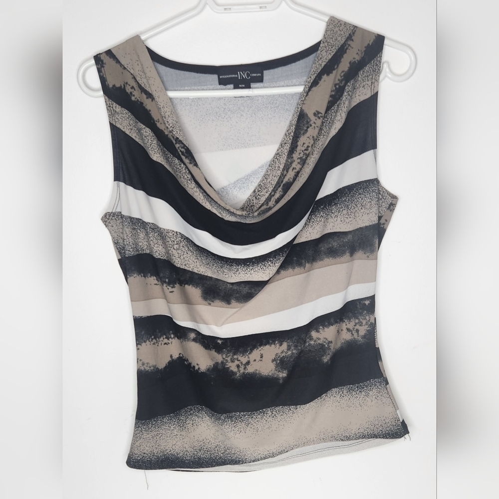 INC printed scoop neck blouse, multi clour, Size M
